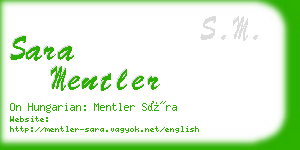sara mentler business card